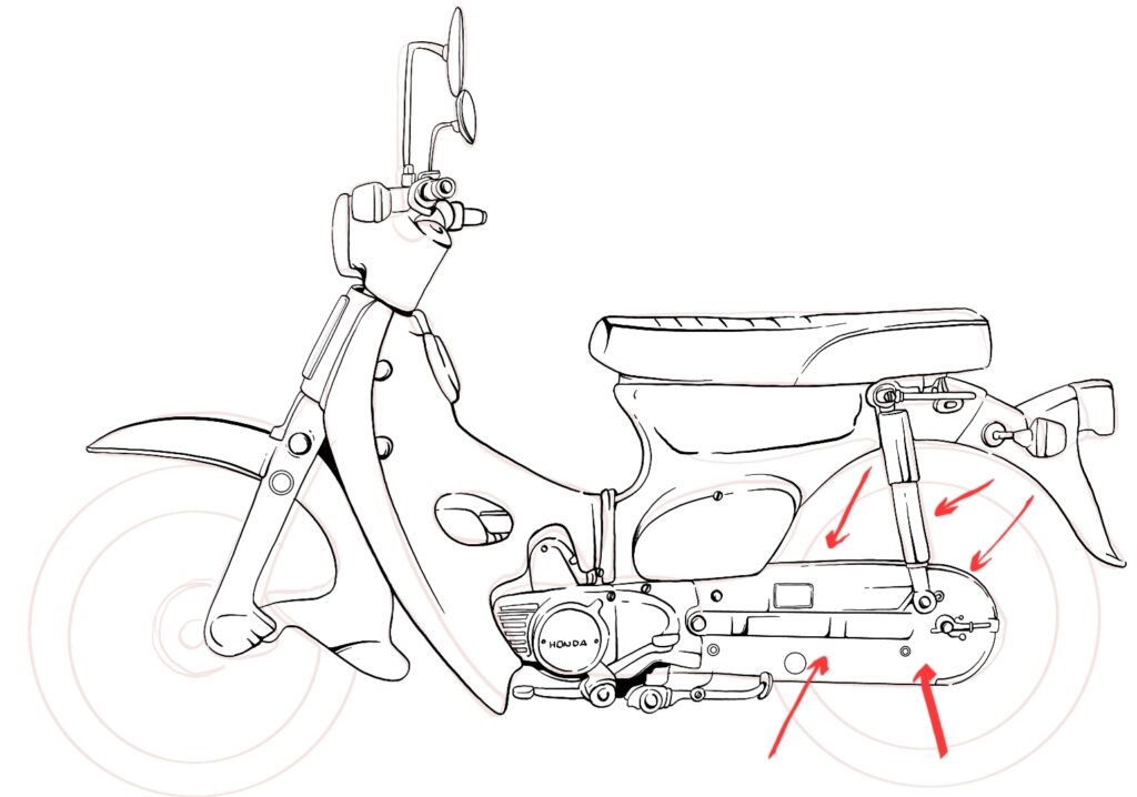 Slebor rantai honda c70