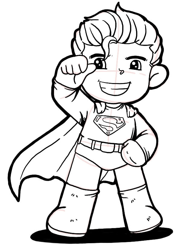 5 easy steps to draw chibi Superman characters - DIGIBLON